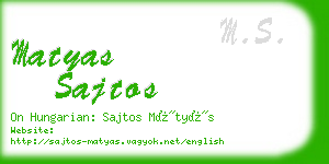 matyas sajtos business card